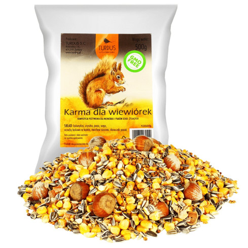 Futter für Eichhörnchen, Nahrung für Eichhörnchen, gesunde Mischung, Turdus, 500 g