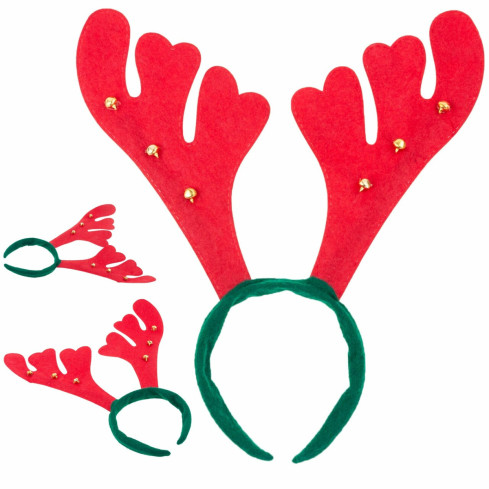 TG38891 RENTIER HÖRNER RENTIER STIRNBAND MIT GLOCKEN WEIHNACHTEN WUNDER URLAUB
