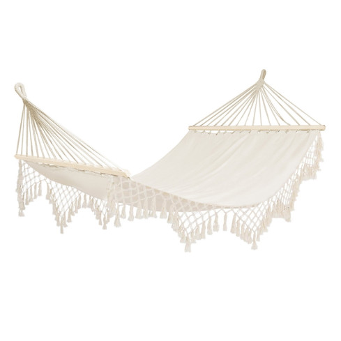 TG56032 Gartenhängematte auf Gestell stark mit Quasten Boho