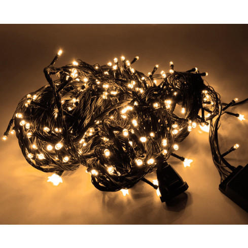 SW19 Weihnachtsbaumbeleuchtung 300 LED weiß warmweiß DICKES KABEL