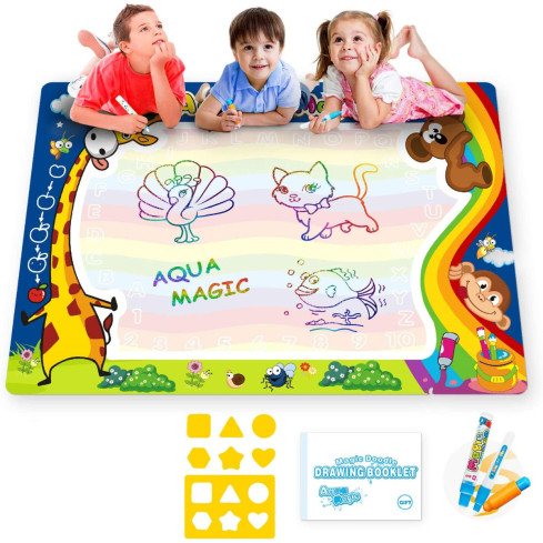 TG67278 Große Wassermalmatte zum Zeichnen und Malen mit Wasser – Mega-Set + Zubehör