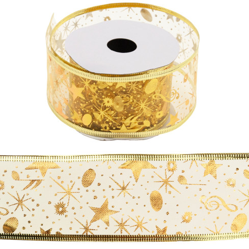 TG42491 Dekoband DECORATIVE WEIHNACHTSBAND 5CM 2,7M 2 Farben