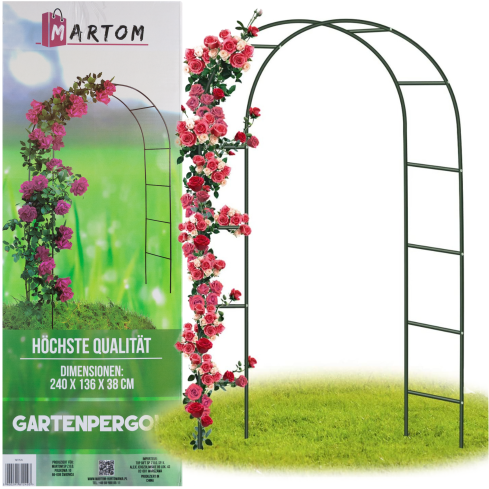 PERG-N3214 Gartenbogen Metallbogen für Rosen Blumen Zweige 240cm