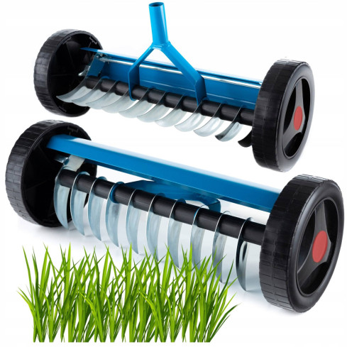 O16 AERATOR WHEEL ROLLING MANUAL VERTICULATOR für Rasenflächen mit Spikes