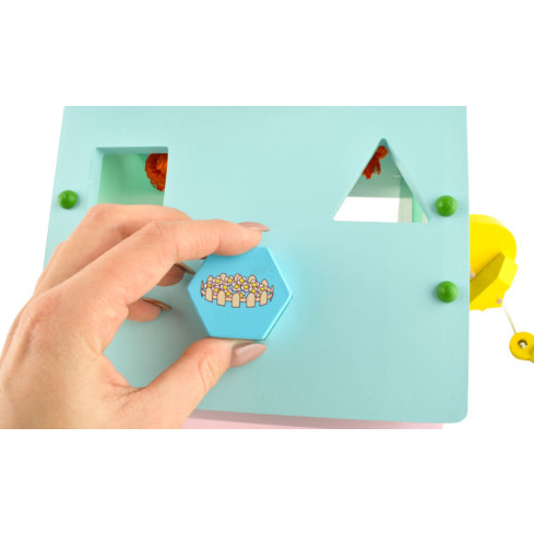 6509 Holzhaus-Sortierer + Ziegelstein-Uhr 3-in-1