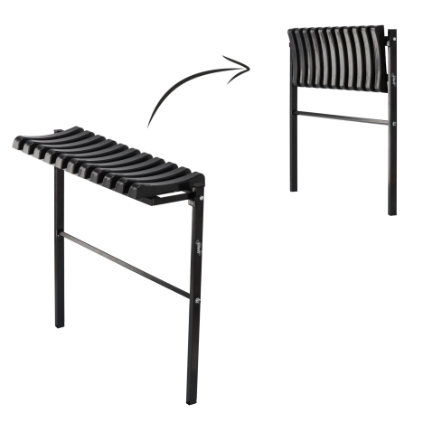 MEB8275 KLAPPBARE BANK 68CM LANG SCHWARZ FÜR GARTEN ZU FRIEDHOF FRIEDHOF