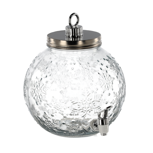 Krug mit Ausguss und Metallverschluss für Limonade, Kugelform, 4 l