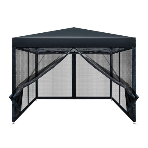 TG77594-3 GARTENZELT KOMMERZIELLER PAVILLON 3X3M MIT MOSKITONETZ GAZEBO FÜR DIE GARTENTERRASSE