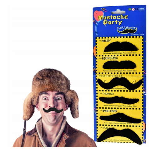 JJ98 SCHNURRBART SET SCHWARZER SCHNURRBART 6STK SELBSTKLEBEND