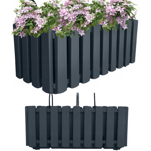 DDEF400W-S433 BALKONTEICHKASTEN 38cm MIT ANTHRACITE-GRIFFEN Feuchtigkeitsmesser
