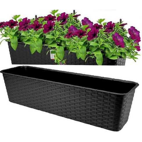 ISR600P-S433 BALCONY BALCONY-Topf RATTAN 59cm anthrazitfarbener Boden 10L