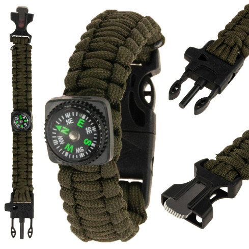 SS88 PARACORD SURVIVAL BRANCHOLET 5in1 Kompass CROSSSPACE