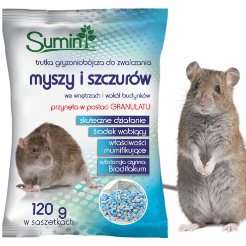 SUM62 SUMIN GRANULAT GIFT 25PPM 120G GRANULAT FÜR MÄUSE NAGETIERE
