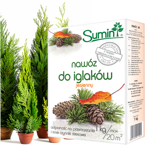 SUM65 SUMIN HERBSTDÜNGER FÜR KONIFEREN 1KG OPTIMALE ZUSAMMENSETZUNG GRANULAT