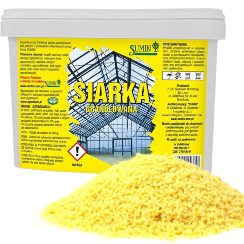 SUM85 – granuliertes Schwefel-Desinfektionsmittel für Boden, Gewächshäuser und Folientunnel, 3 kg