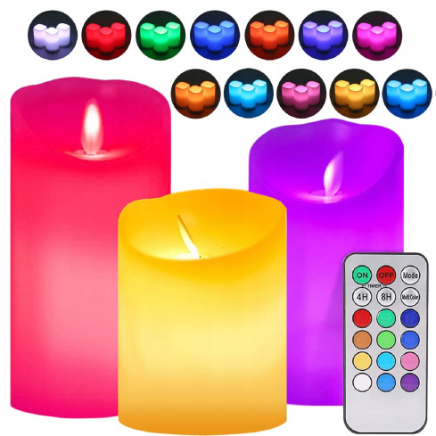 OO68 FERNBEDIENUNG LED KERZEN 3ER SET RGB