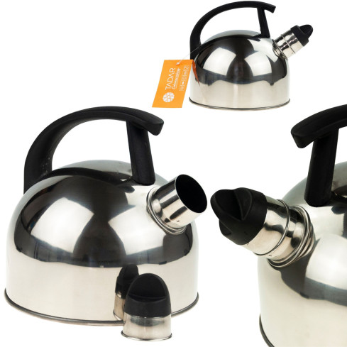 TD20 Edelstahl rostfrei Kessel 1,5 l silberfarben für INDUKTION UND GASBRENNER