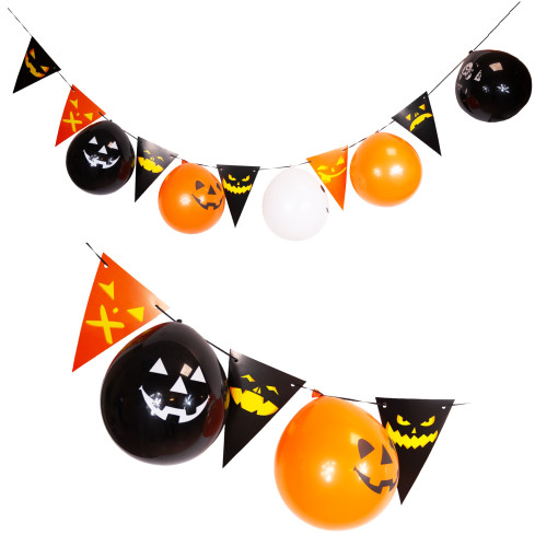 TG44472 HALLOWEEN GIRLANDE MIT BALLONS DEKORATION BRUTTO 3M