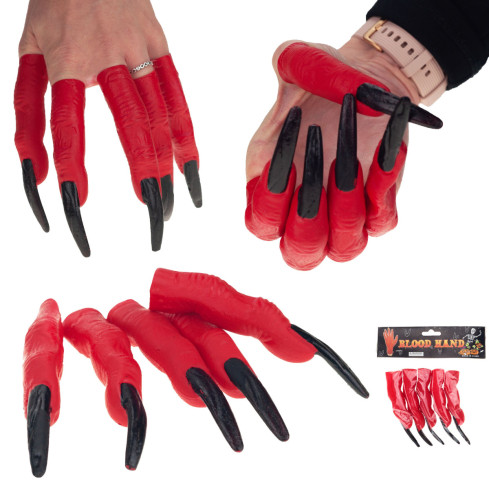 TG44532 GEFÄLSCHTE FINGER KRALLEN BLUT HALLOWEEN VERKLEIDUNG