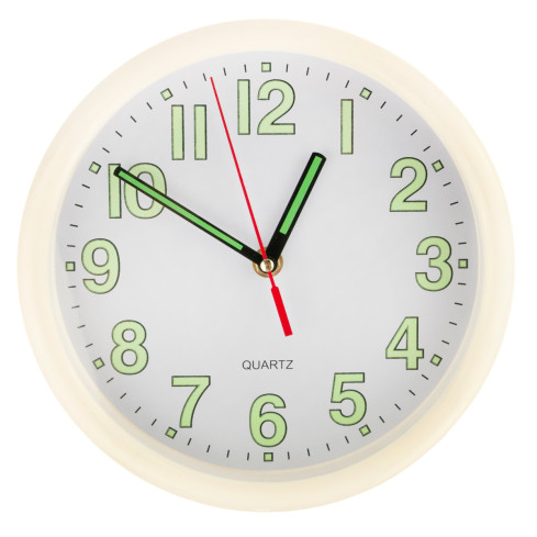 TG48015-1 FLUORESZIERENDE, IM DUNKELN LEUCHTENDE WANDUHR WEISS
