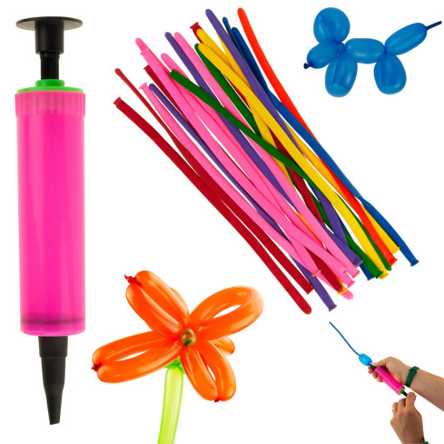TG48098 20 STK. MODELLIERBALLONS MIT PUMPE BUNT