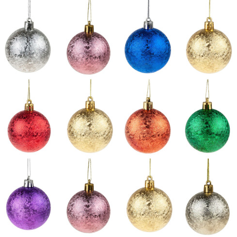 TG50996 BUNTE WEIHNACHTSBAUMKUGELN SATZ VON 12 STÜCK 8CM WEIHNACHTSDEKORATIONEN