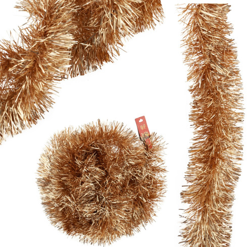 TG51877 – Goldfarbene Weihnachtsbaumkette aus Metall, dicht, 2 m lang