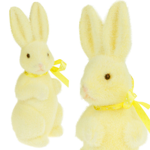 TG55589-1 Osterhase Kaninchen beflockt Deko-Figur 22cm