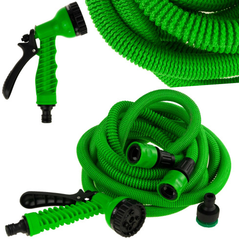TG56038 FLEXIBLER GARTENSCHLAUCH MIT BEWÄSSERUNGSPISTOLE15M + ANSCHLÜSSE
