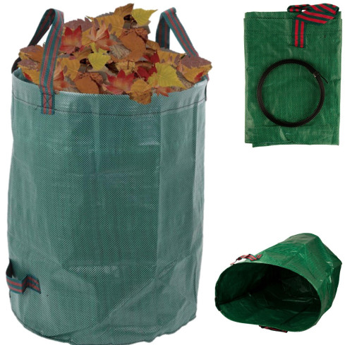 TM-00315 GARTENSACK 120L LAUBABFALLBEHÄLTER GROSS MIT OHREN MULTIFUNKTIONAL