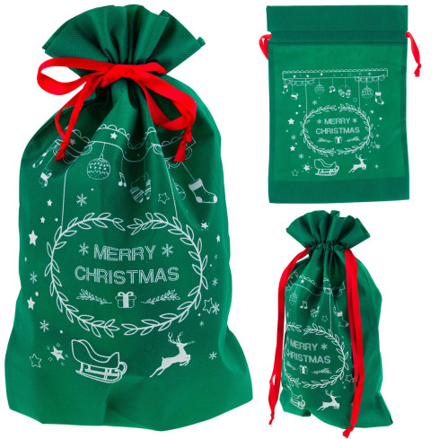 TG61382-1 WEIHNACHTSGESCHENK TASCHE GESCHENK TASCHE ECO WRAP GRÜN