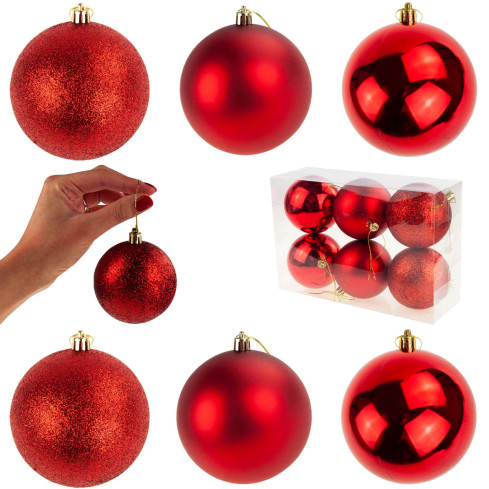 37568-3 rote, bruchsichere Weihnachtskugeln, 5 cm, 12 Stück