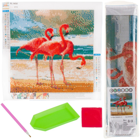 TG64203-13 DIAMANT-MOSAIK DIAMANT MALEREI FLAMINGI VÖGEL 5D