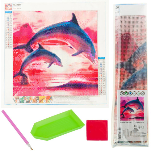 TG64203-7 DIAMANT-STICKEREI MALEREI 3D DELPHINE