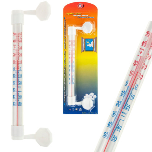 TG64645 THERMOMETER ZUM AUFKLEBEN FÜR DEN AUSSENBEREICH WEISS