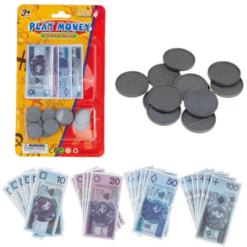 TG66239 Spielgeld-Set: Münzen + Złoty-Banknoten