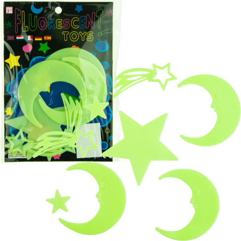 TG66304 STERNE FLUORESZIERENDE AUFKLEBER LEUCHTENDE STERNE RAUM AUFKLEBER SET