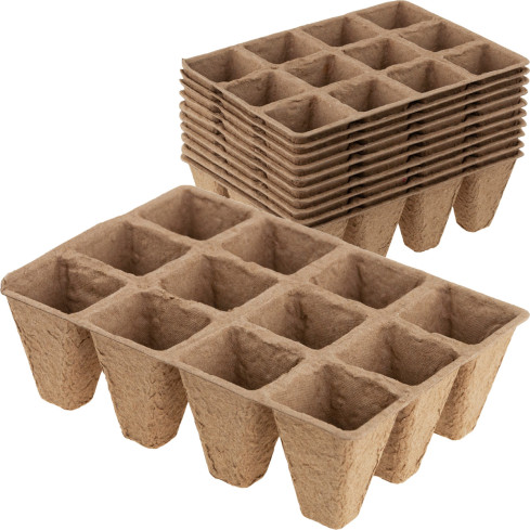 TG67368 Torf Pflanzentöpfe für Setzlinge 10 Schalen 120 Stück