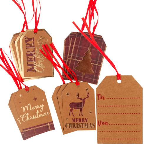 TG69623 WEIHNACHTEN GESCHENKANHÄNGER TAGS 12PCS/PAAR GESCHENK