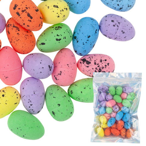 TG70489 Bunte Ostereier, bemalte Eier, 36 Stück, gesprenkelt, Dekoration für den Osterkorb