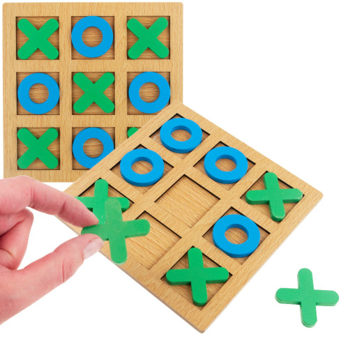 TG71381 HÖLZERNES TIC-TAC-TOE PUZZLESPIEL FÜR KINDER PÄDAGOGISCHES REISESPIEL