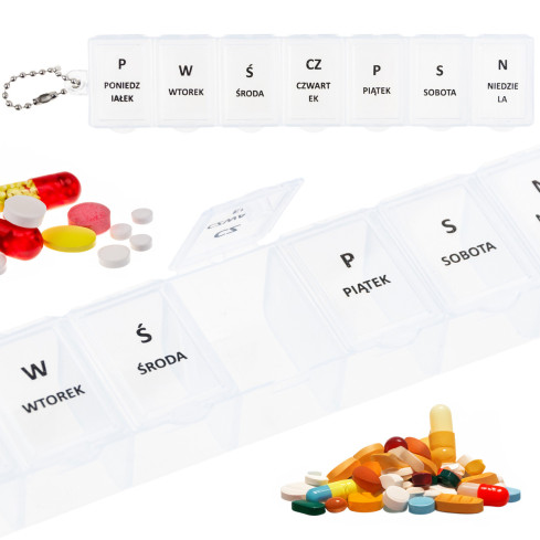 TG71404 MEDIKAMENTENKOFFER PILLENBOX ORGANIZER WÖCHENTLICH 7 TAGE DE