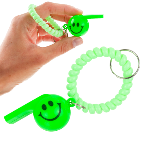 TG71615-1 Trillerpfeife an einem elastischen Armband mit Smiley