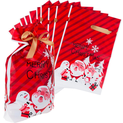 TG76360-1 Plastiktüten, Geschenktüten für Weihnachten, 10 Stück/Set
