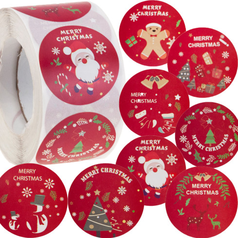 TG76363 weihnachtliches Geschenkpapier Geschenkanhänger Weihnachten dekorative Rolle 500 Stück rund