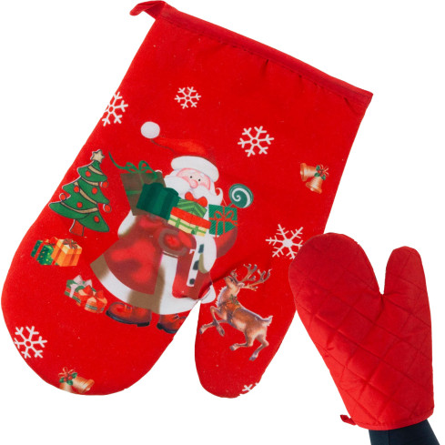 TG76545 Küchenhandschuh mit Weihnachtsmotiv – weihnachtlicher Pfotenabdruck – Weihnachten