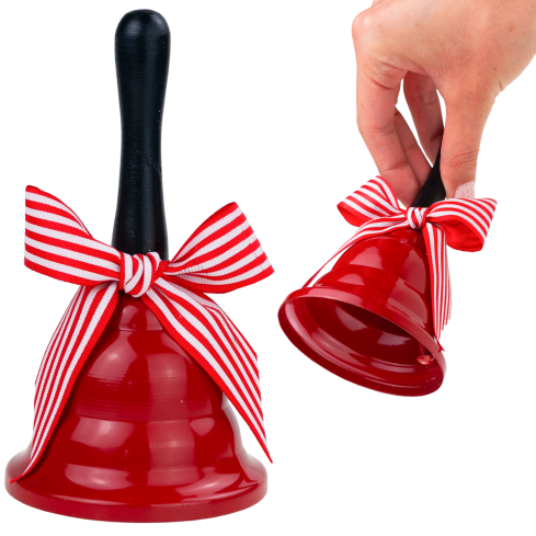 TG78068 – rote Metallglocke mit Schleife – elegante Weihnachtsdekoration