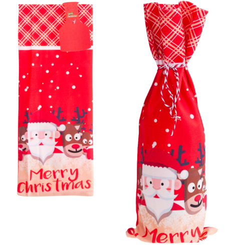 TG78760 Flaschenhülle, Beutel, Verpackung, Etui, Weihnachtsartikel, Nikolausgeschenk