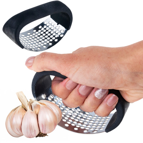 Knoblauchpresse, Zerkleinerer, aus Stahl, klassisch