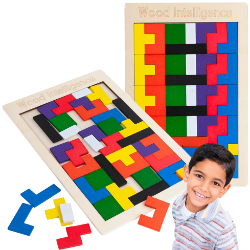 Tg80424 Holz Tetris Tangram Montessori Puzzle